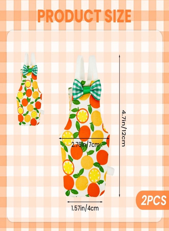 ZIBUYU® 2Pcs Parrot Clothes, Budgie Jumpers, Adorable Bow Orange Pattern Budgie Diaper Bird Flight Suit, Elastic Straps Design, Lightweight & Comfort, Washable, Size M - Image 2